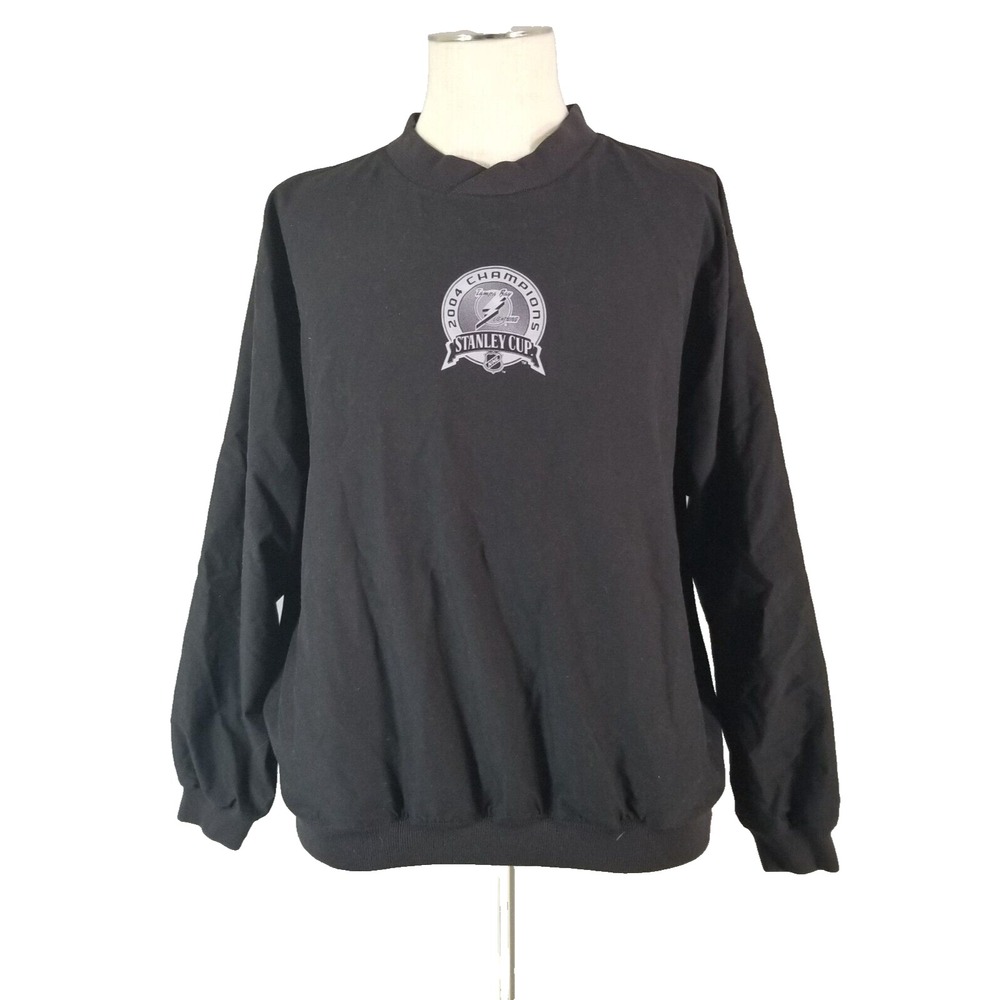 Tri-Mountain Wind Shirt Men M Black Tampa Bay Lightning Stanley Cup Pullover